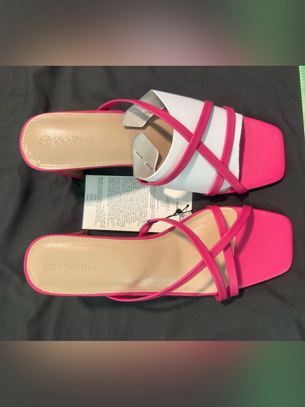 Women's Pink Strappy Slide Sandals